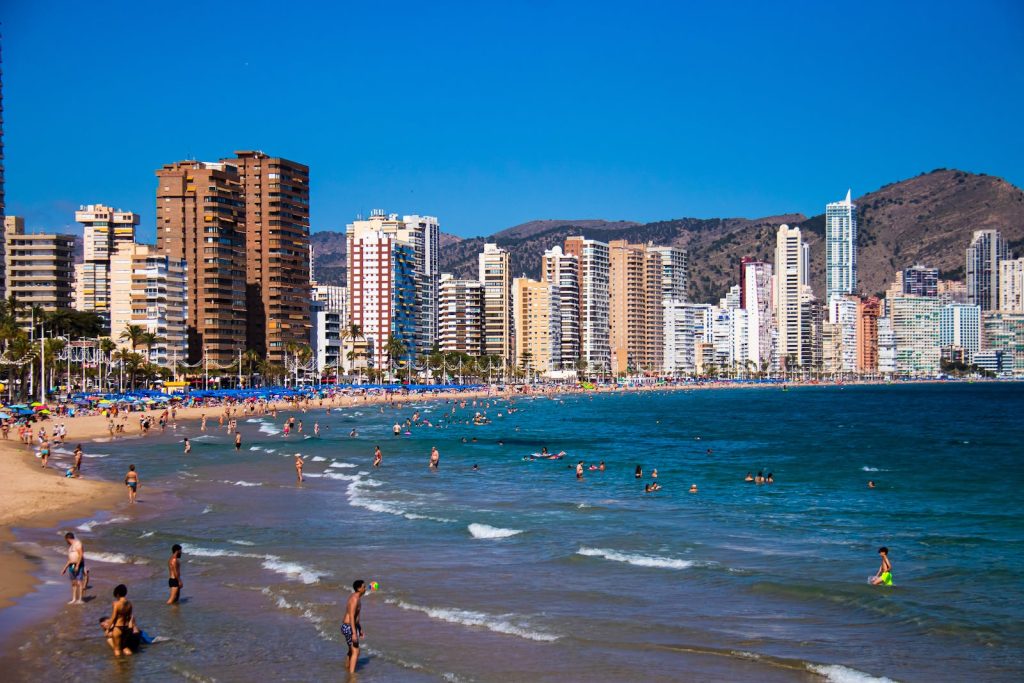 People on the Playa Levante Beach